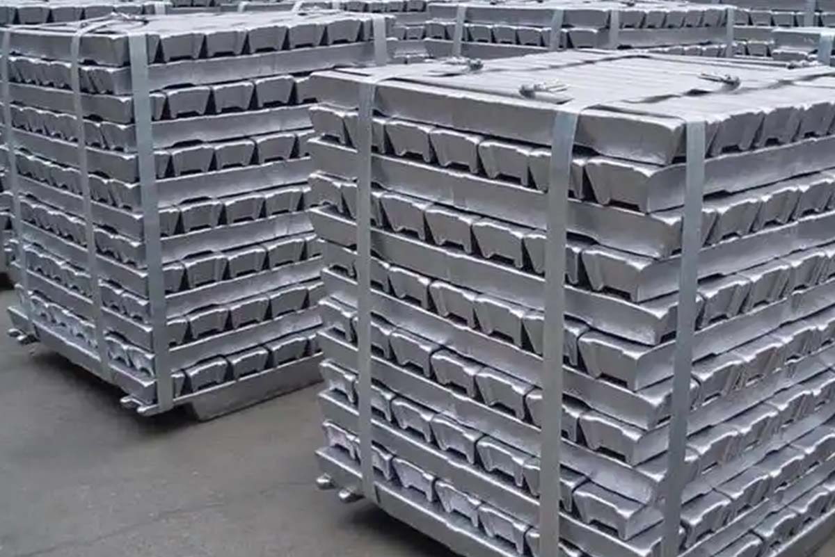 metal ingots in a warehouse